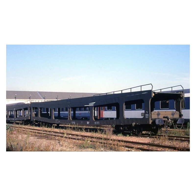 HJ4188 WAGON PORTE AUTOS DD DEV 66 LIVREE VERT LOGO CASQUETTE BLANC SNCF (A RESERVER)